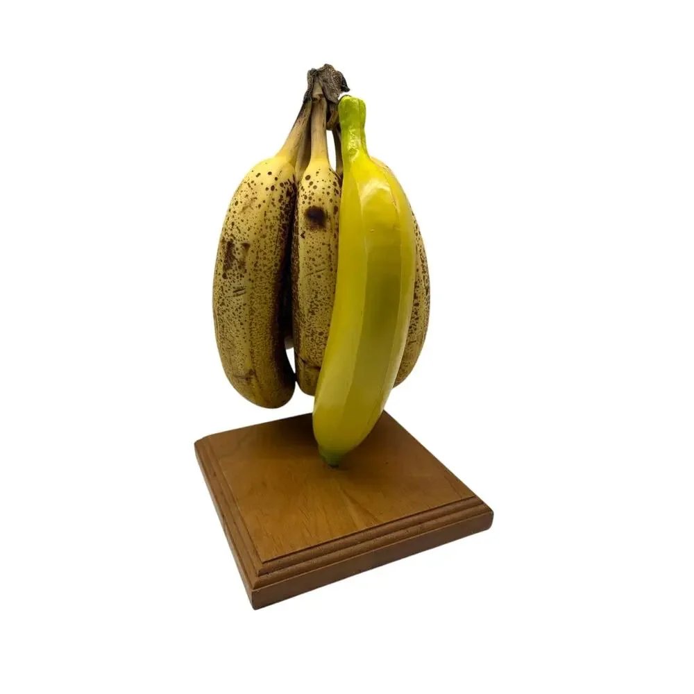 Vintage Levitating Bananas Banana Holder Bazillion Products Wood Base Novelty